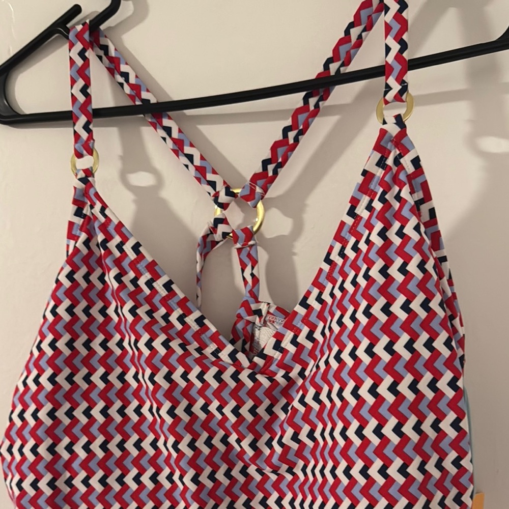 Chevron Patterned One Piece Swimsuit